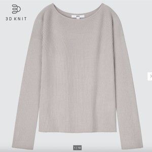 Uniqlo 3D Knit Ribbed Boat Neck Sweater